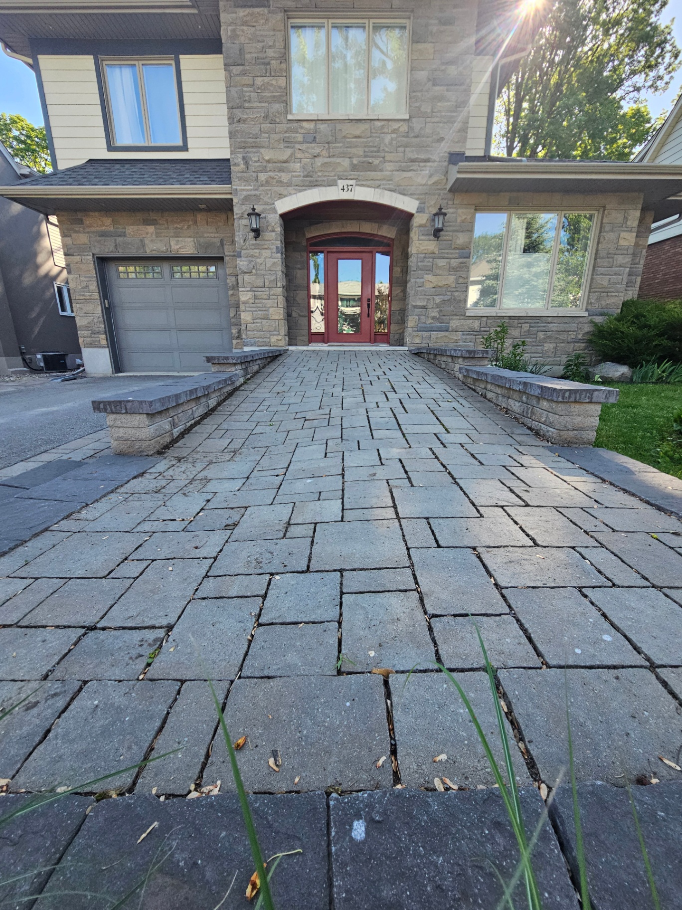 Full driveway interlock restoration in McKellar Park Ottawa before