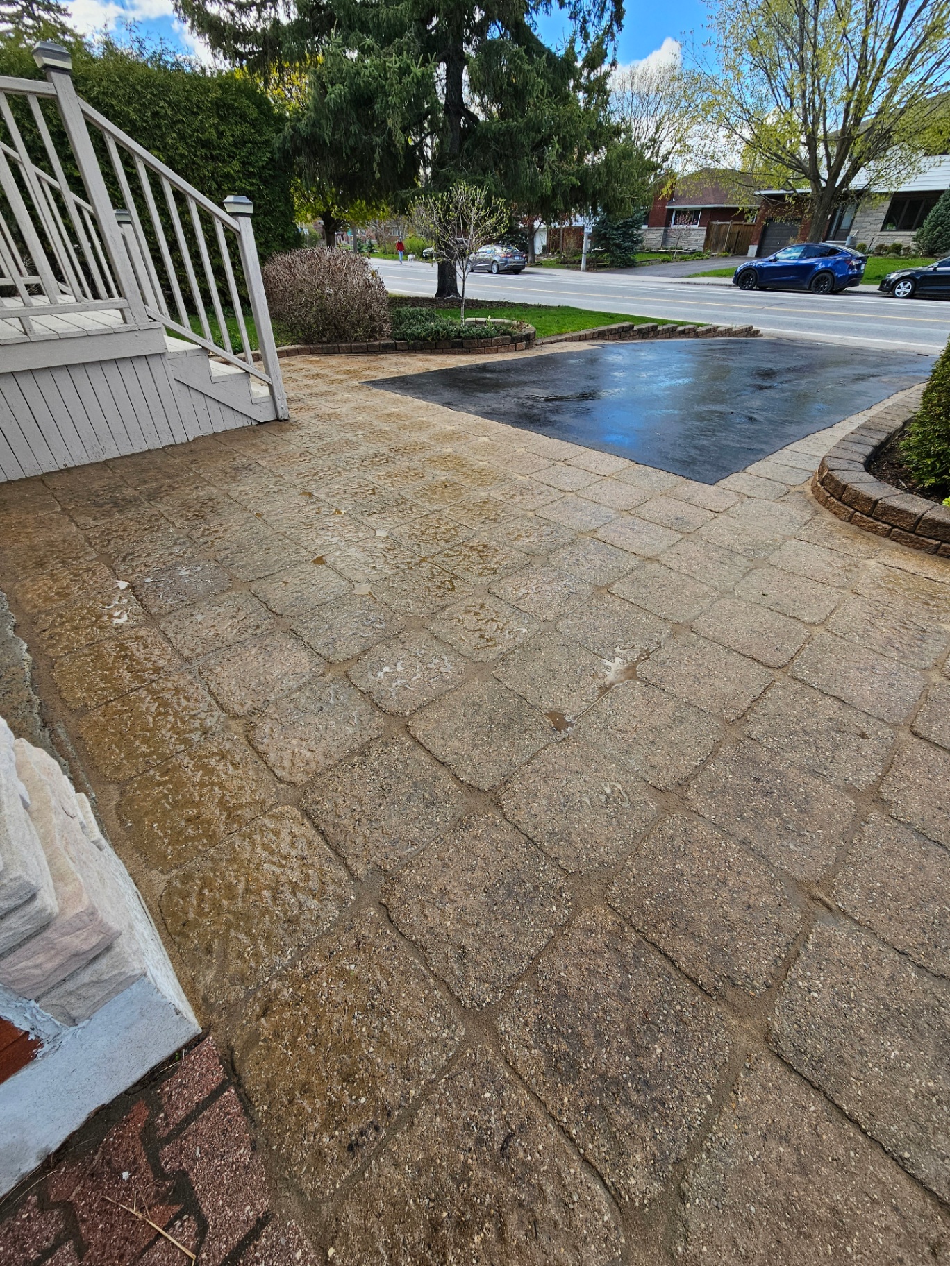 Driveway walkway restoration after